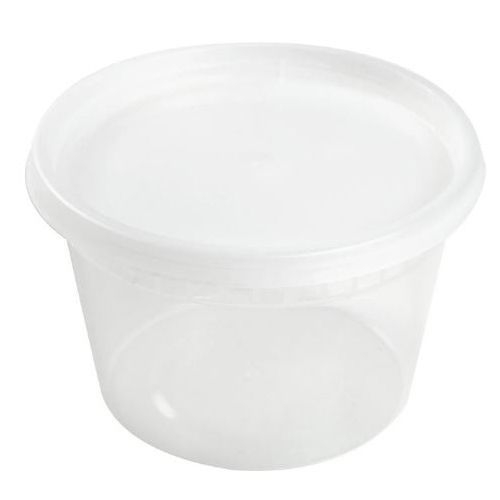 Tiya Premier Essential Clear Polypropylene Deli Container with Lid - Combo, 16 Ounce Capacity -- 240 per case.