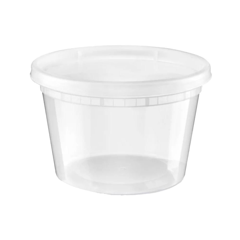 EcoSystems Translucent Polypropylene Round Deli Container with Lid Combo, 16 Ounce Capacity -- 250 per case