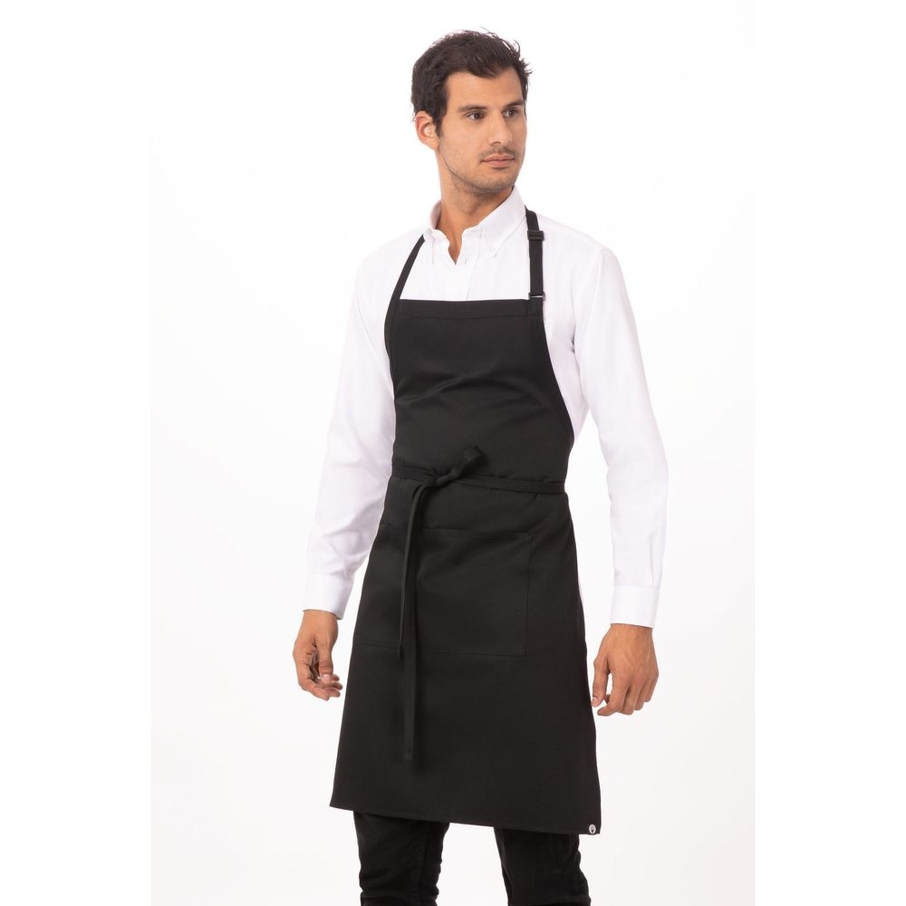 Chef Works Black Butcher Apron, 34 inch Long x 24 inch Wide