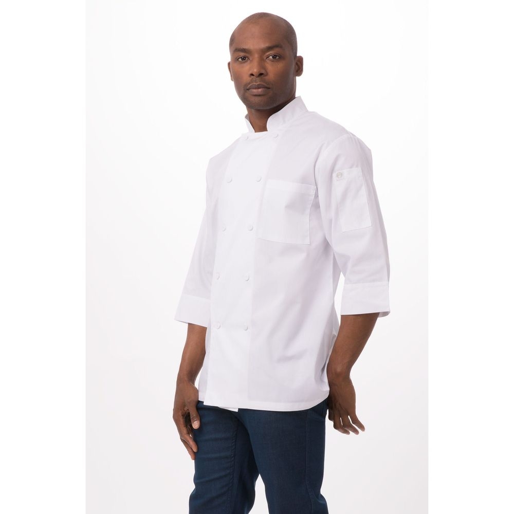 Chef Works White Large Classic Fit Morocco Chef Coat for Unisex