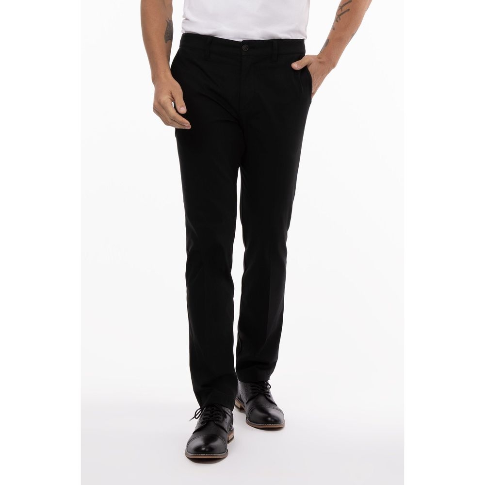Chef Works Black Slim Fit Chino Stretch Pant for Men, 36 inch