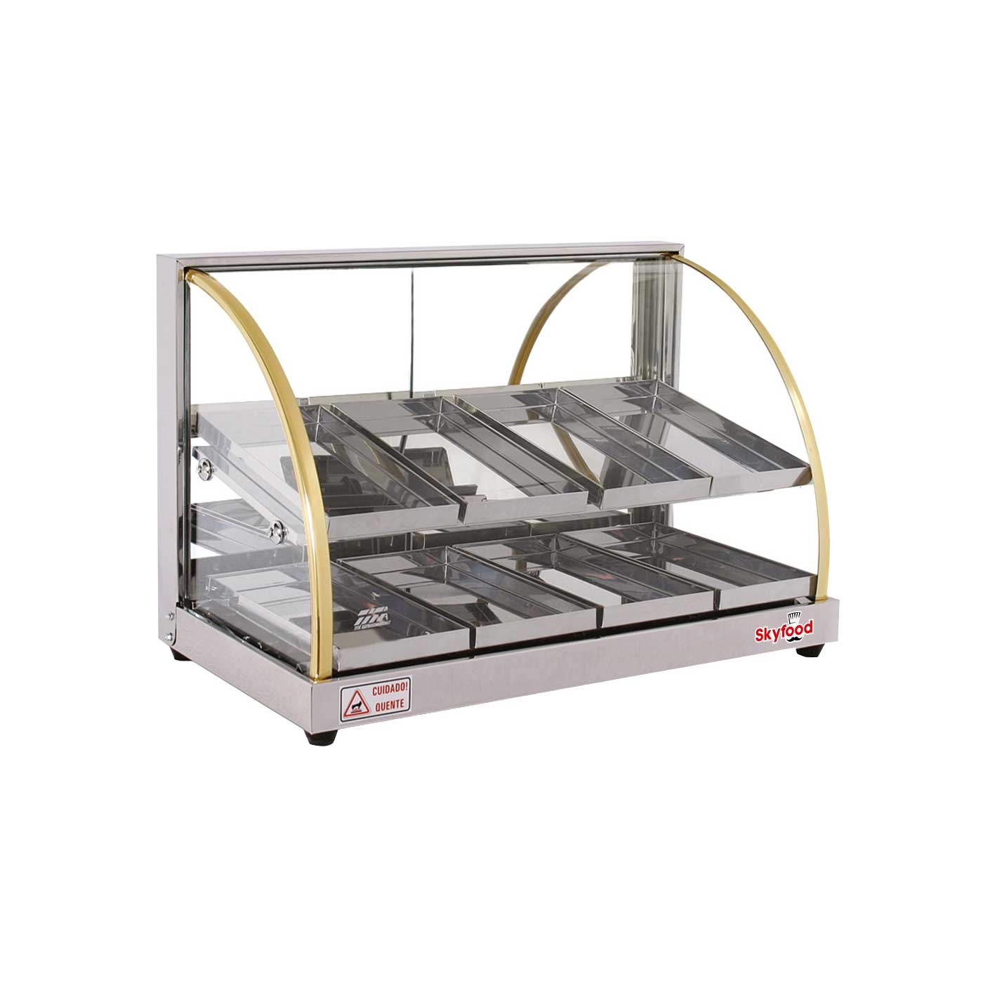 Skyfood Economy Line Countertop Food Warmer Display Case with Two Shelves, 24 3/4 x 13 3/8 x 16 1/8 inch
