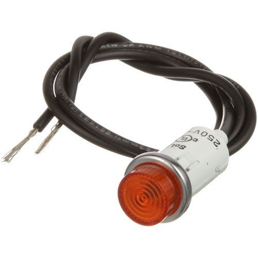 Duke Amber 250V Signal Light Fits 1/2 inch Hole for Duke Part Number 2068