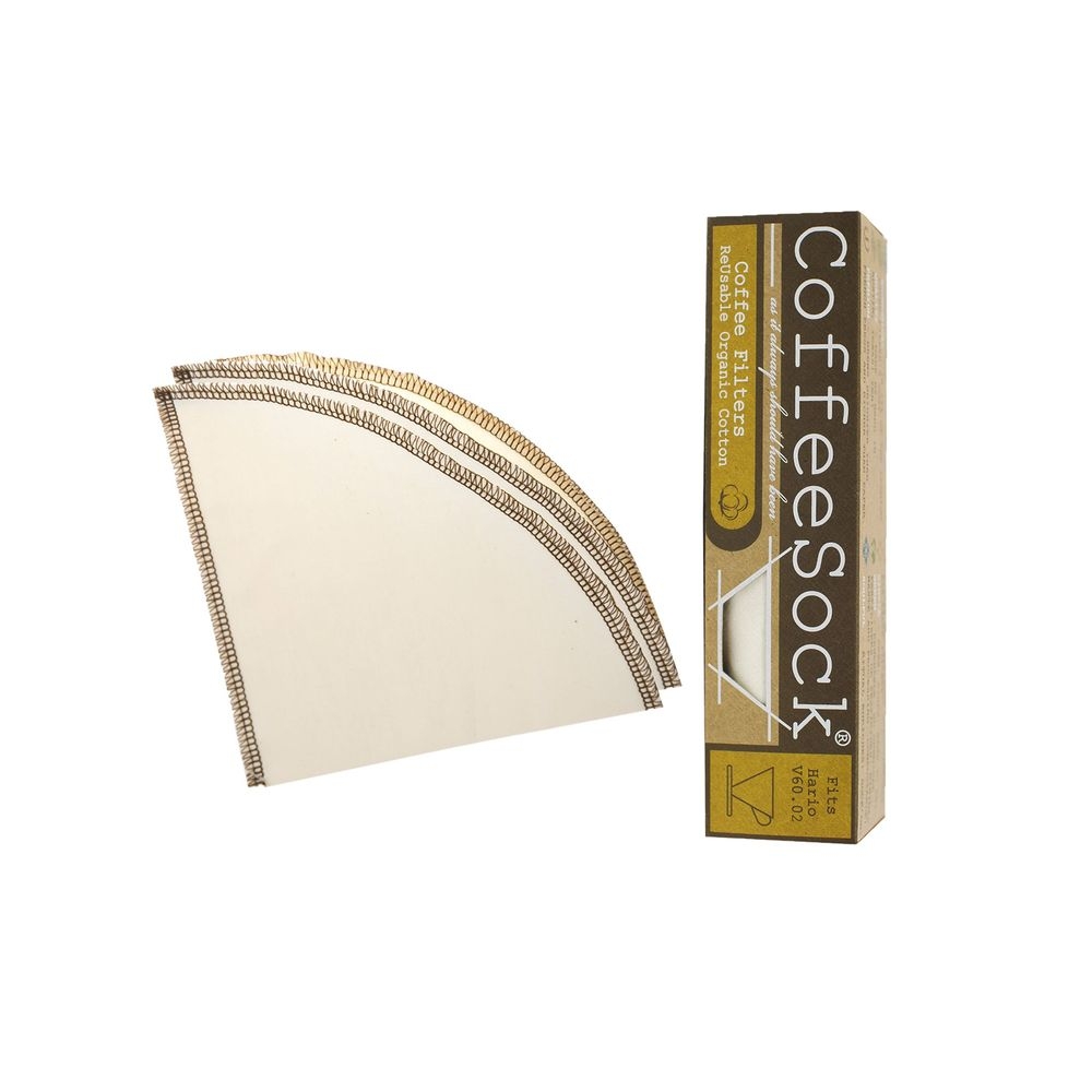 CoffeeSock Organic Reusable Coffee Filter Fits Hario V60.03, 2 count -- 12 per case