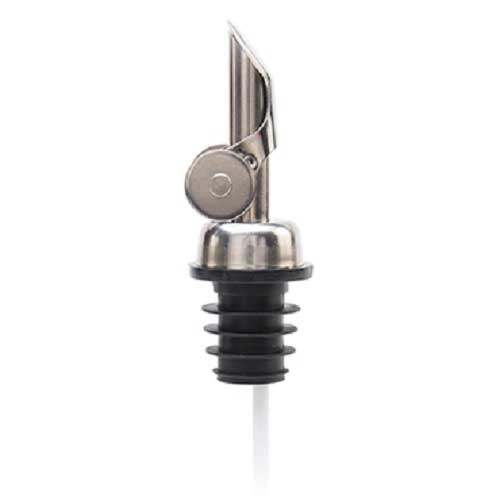 Anytime Bar Supplies Stainless Steel Silver Color Self Closing Weighted Flap Pour Spout for Oil and Vinegar -- 100 per case