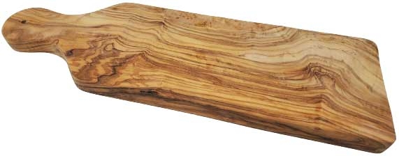 Anytime Bar Supplies Olive Wood Paddle Cutting Board, 16 inch Length