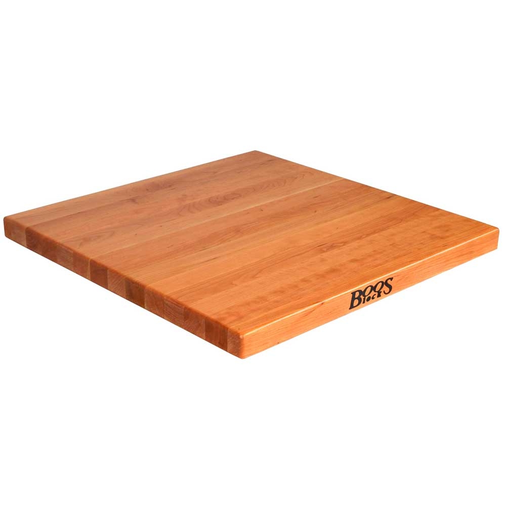 John Boos Tuff Var Finish Square Cherry Butcher Block Top, 36 x 36 x 1.5 inch.