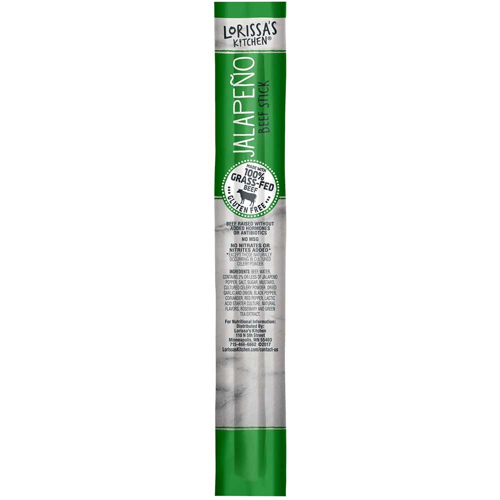 Lorissa's Kitchen Jalapeno Beef Stick, 1 Ounce -- 72 per case