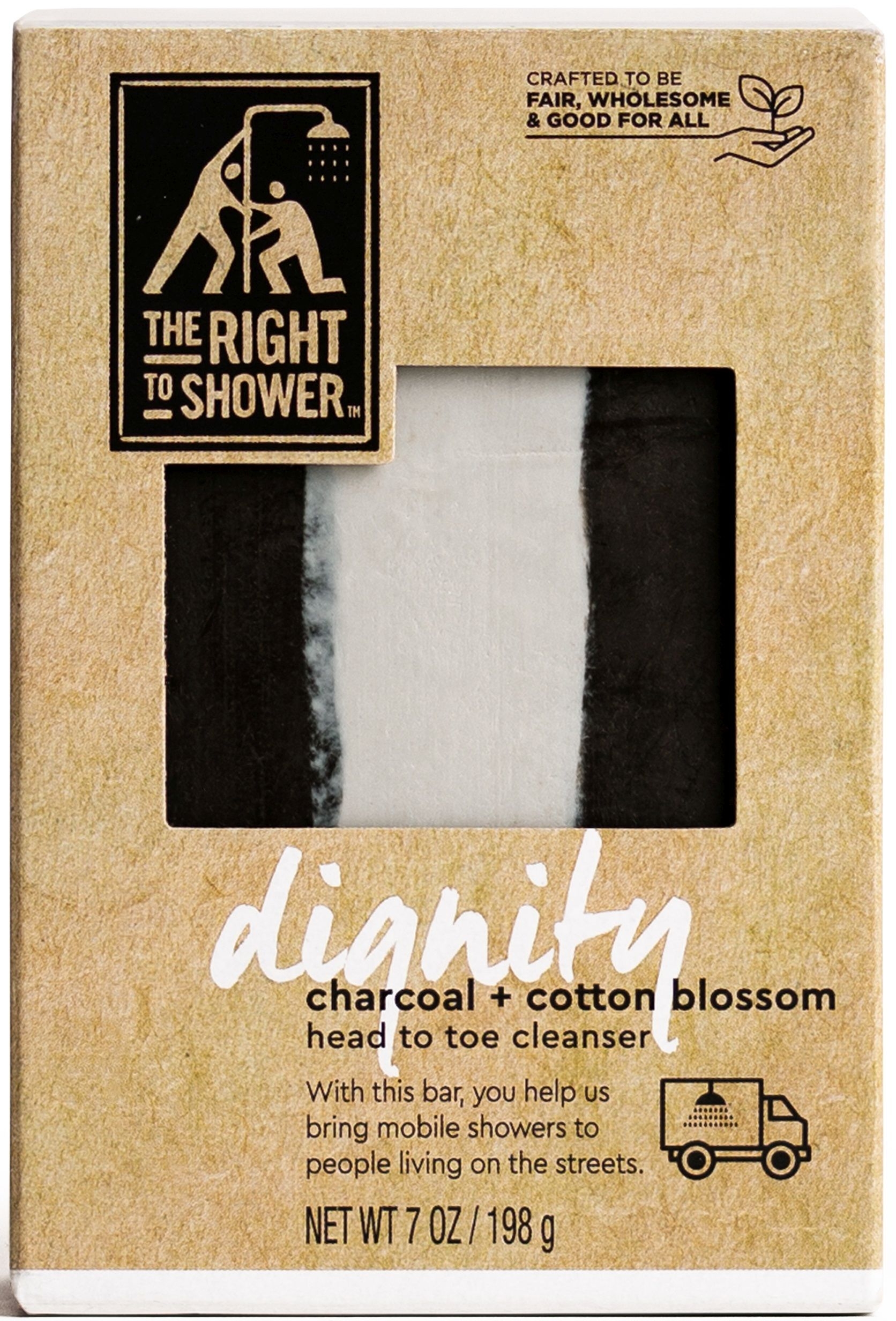 The Right To Shower Dignity White Charcoal and Cotton Blossom Bar Soap, 7 Ounce - 3 count per pack -- 12 per case