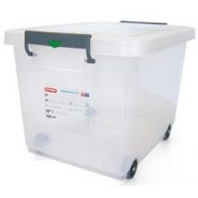 Araven White Food Storage Container Rolling Box Plus Wheels, 63.4 Quart -- 4 per case.