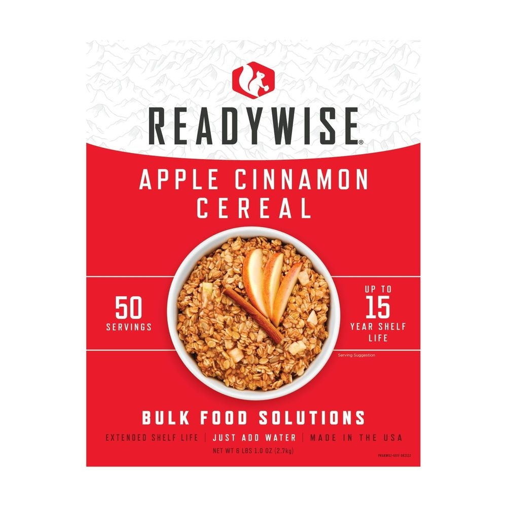Readywise Apple Cinnamon Cereal, 50 Servings -- 4 per case