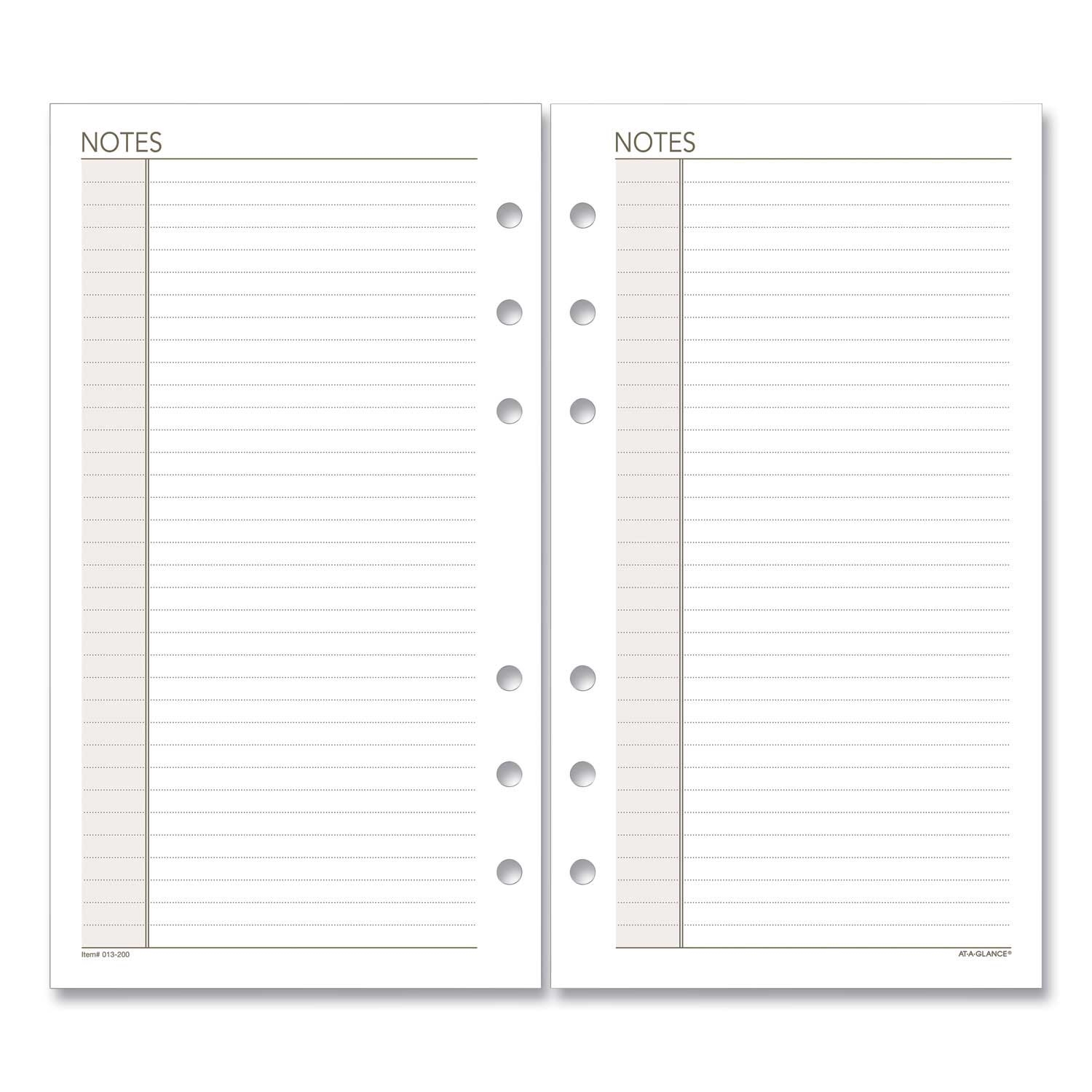 At-A-Glance White Sheets Undated Lined Notes Pages for Planners/Organizers, 6.75 x 3.75 inch