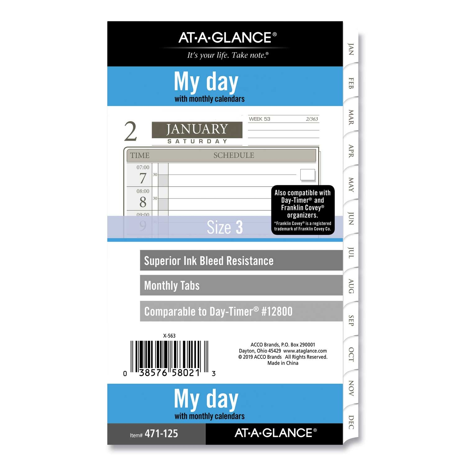At-A-Glance White Sheets 1 Page Per Day Planner Refill, 6.75 x 3.75 inch
