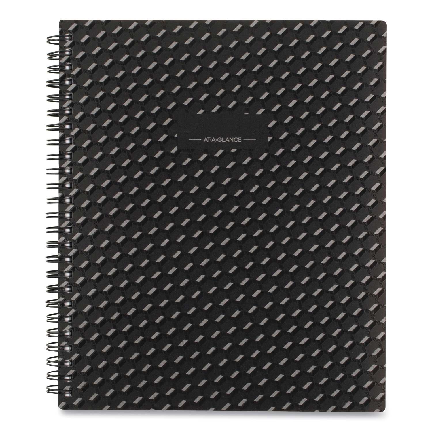 At-A-Glance Black Cover Elevation Poly Weekly/Monthly Planner, 8.75 x 7 inch