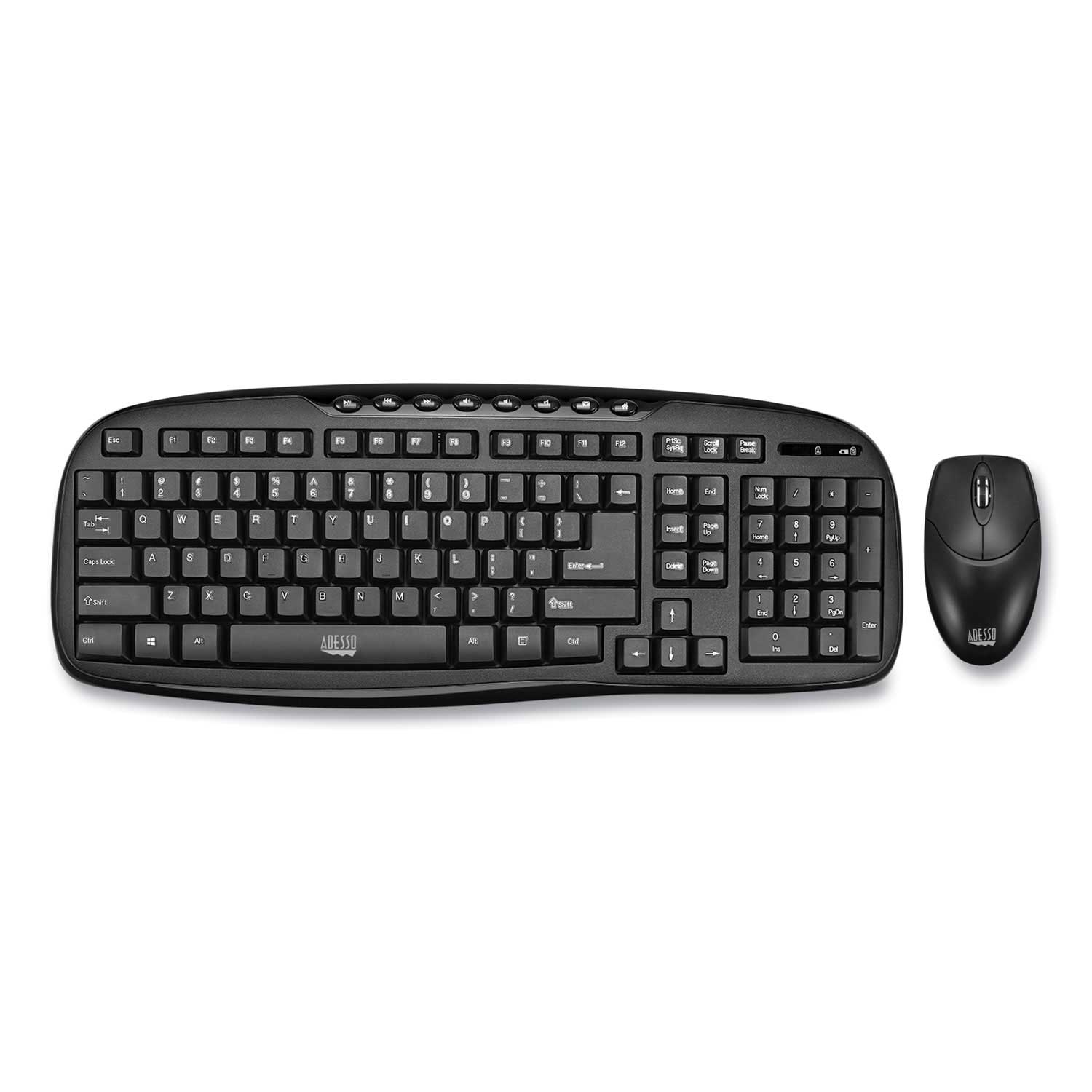 Adesso Black Wireless Desktop Keyboard and Mouse Combo