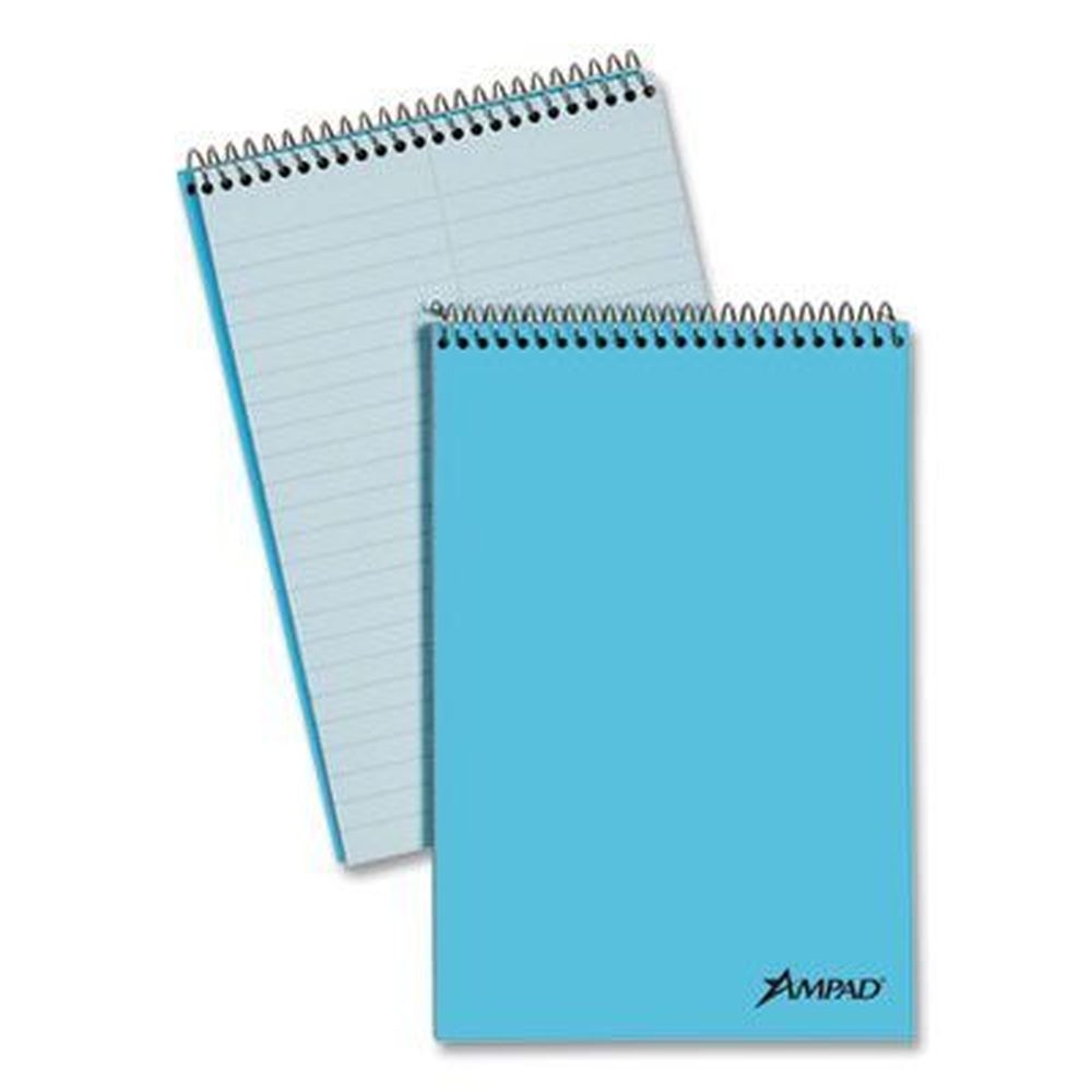 Ampad Gregg Rule 80 Green-Tint Sheet Steno Pad with Blue Cover, 6 x 9 inch Sheets