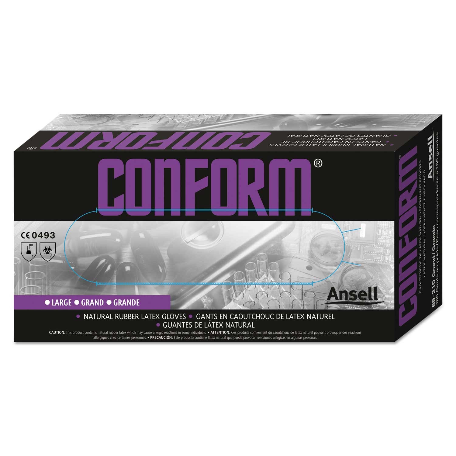 AnsellPro Small 5 mil Conform Natural Rubber Latex Gloves -- 100 per case
