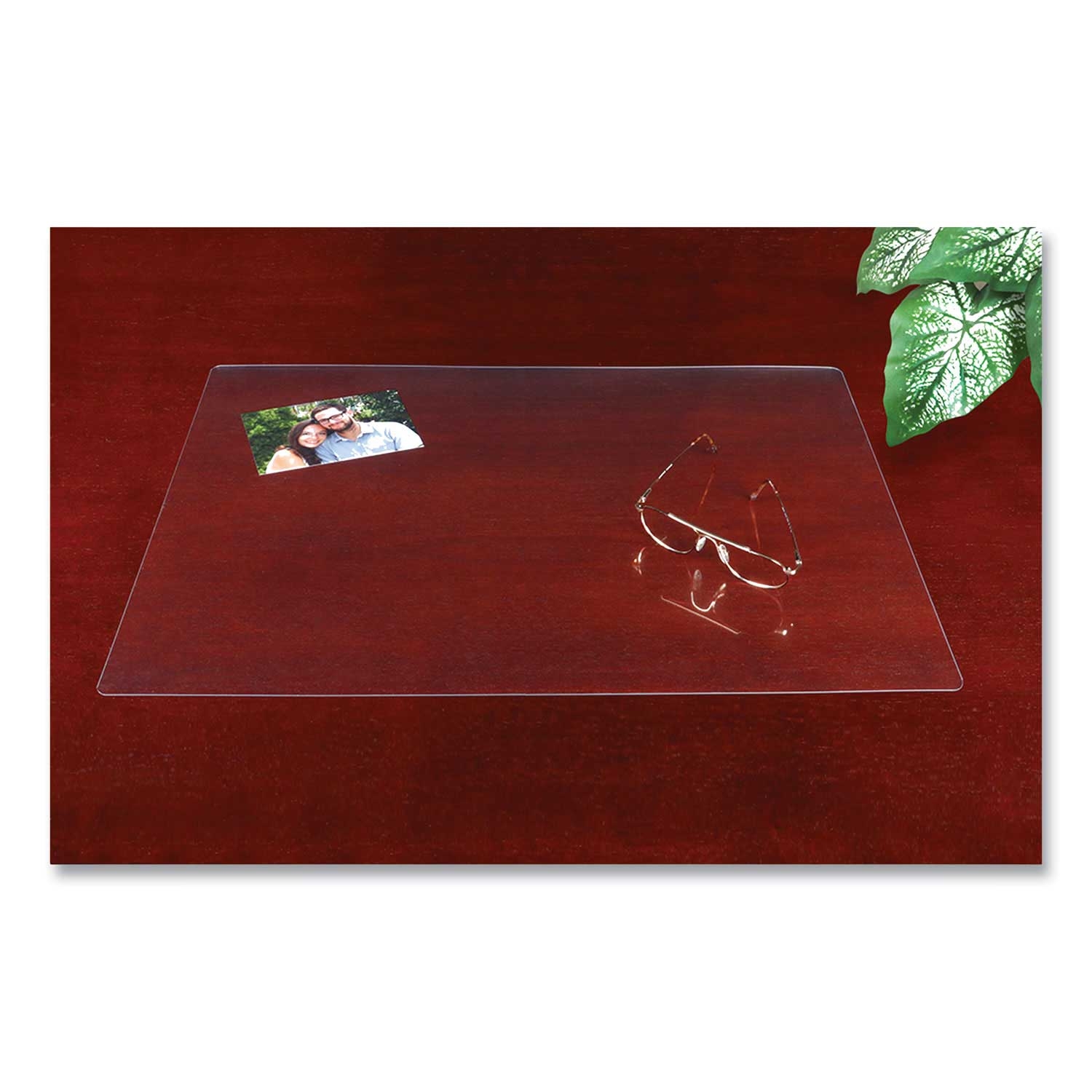 Artistic Eco Clear Rectangular Polyurethane Desk Pad with Antimicrobial Protection, 17 x 22 inch