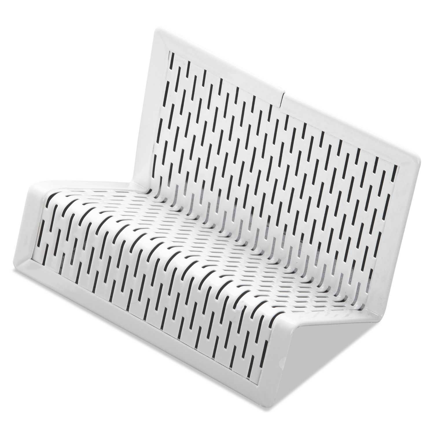 Artistic White Urban Collection Punched Metal Business Card Holder