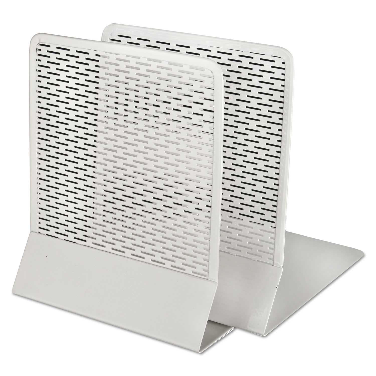 Artistic White Urban Collection Punched Metal Bookends, 6 1/2 x 6 1/2 x 5 1/2 inch -- 1 pair