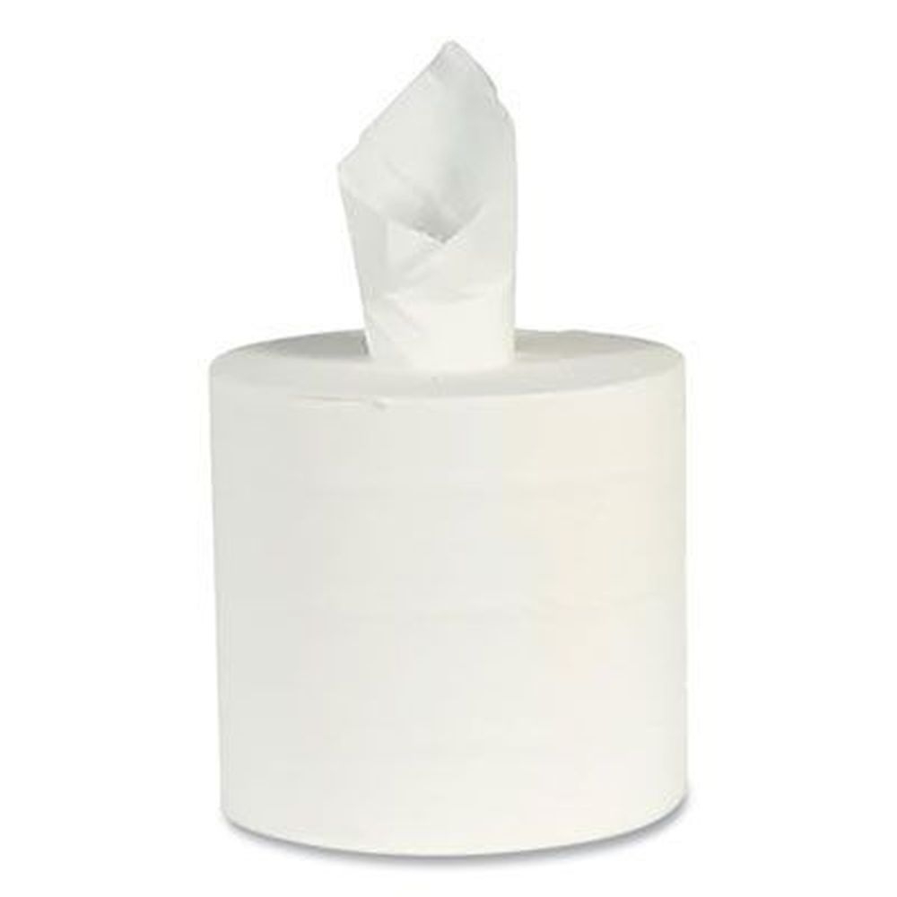 Eco Green White 2-Ply Recycled Center-Pull Paper Towel, 7.68 X 15.87 inch -- 6 rolls per case