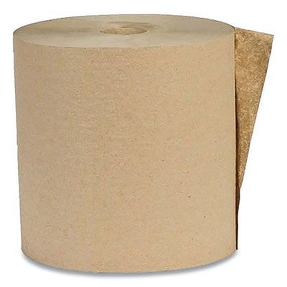 Eco Green Kraft 1-Ply 1.8 Core Recycled Hardwound Paper Towel, 7.88 inch x 800 Feet -- 6 rolls per case
