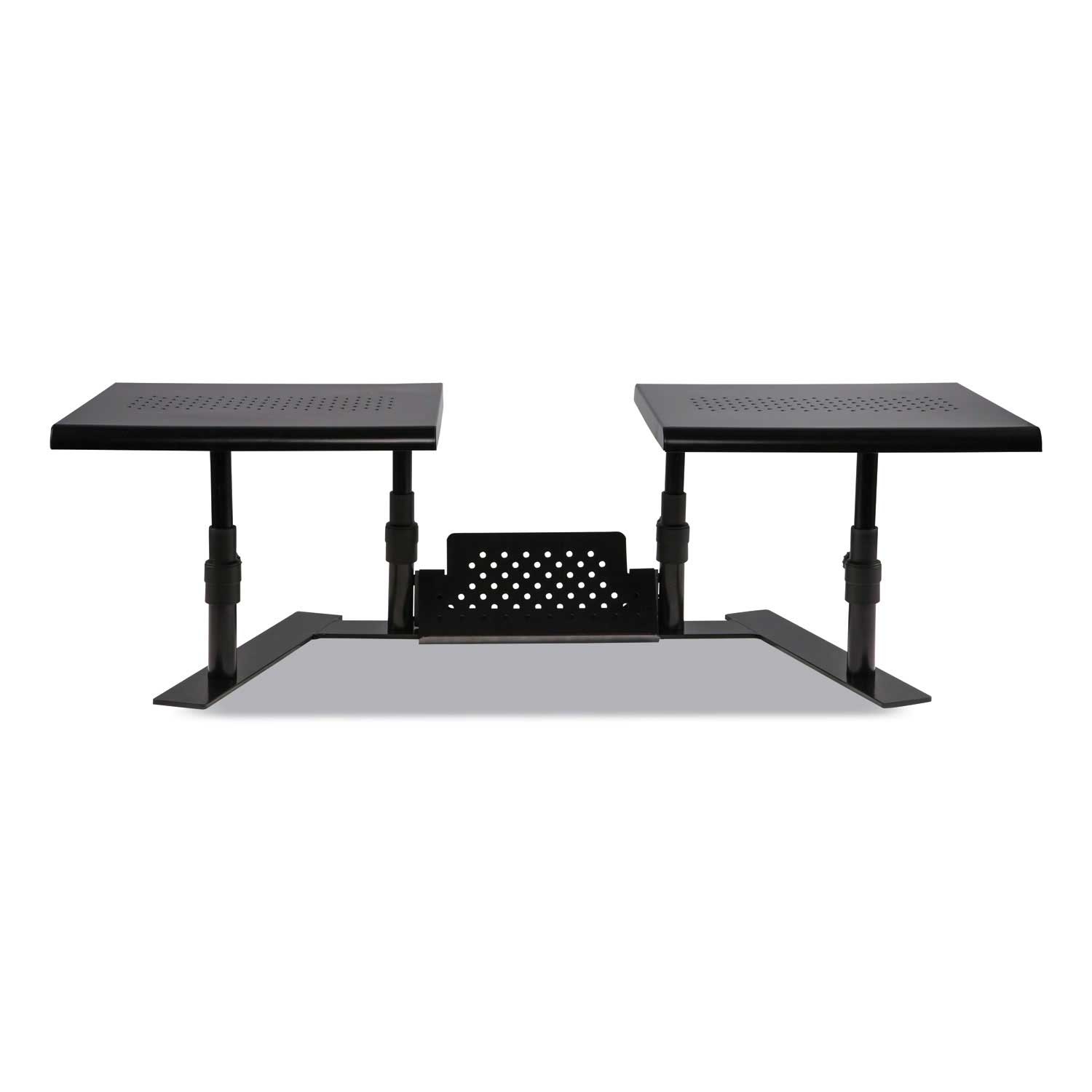 Allsop Black Metal Art Ergotwin Dual Monitor Stand, 25.6 To 33.1 x 12.6 x 6.2 To 8.6 inch