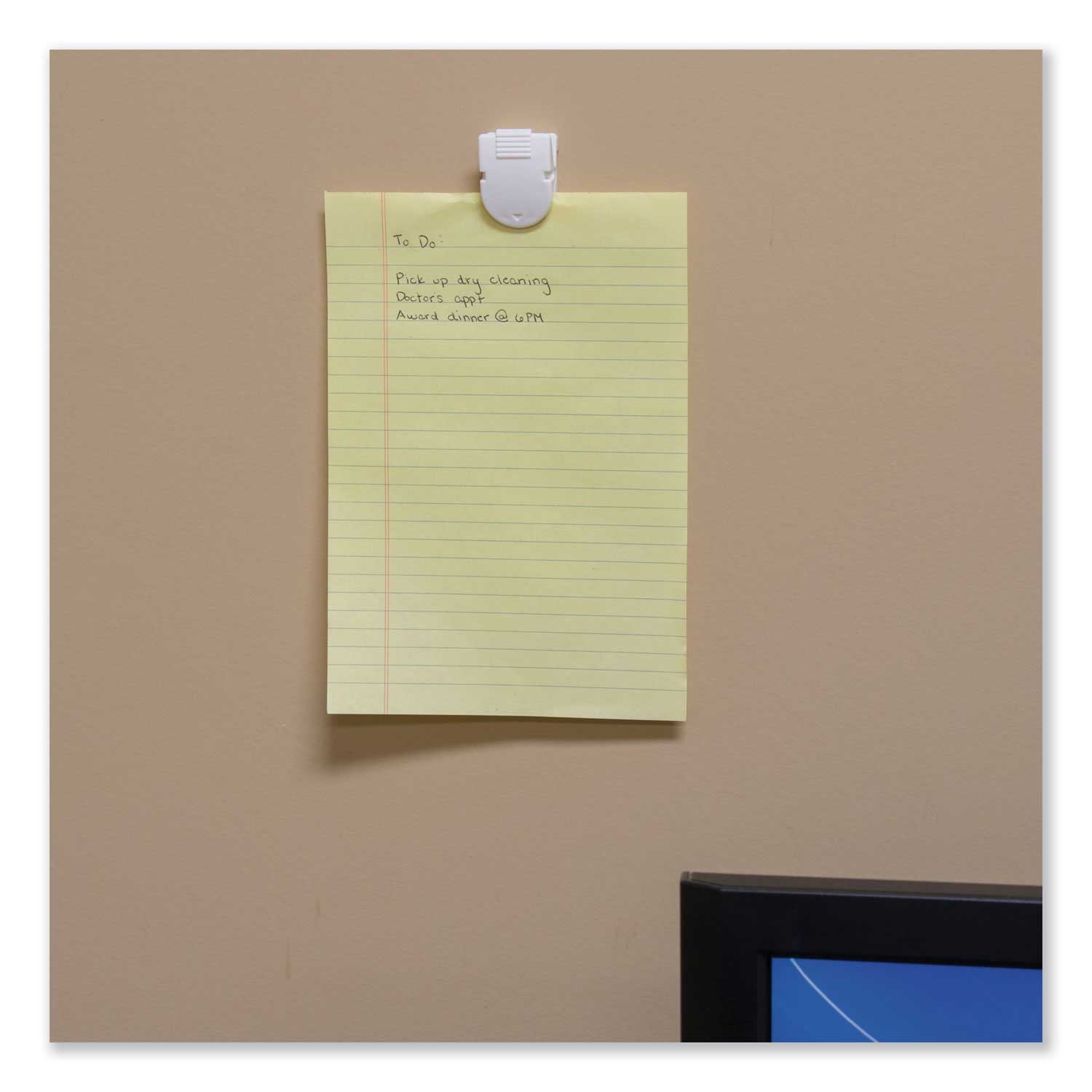 Advantus White Magnetic/Adhesive Clip, 0.25 inch - 20 per box -- 1 box per case