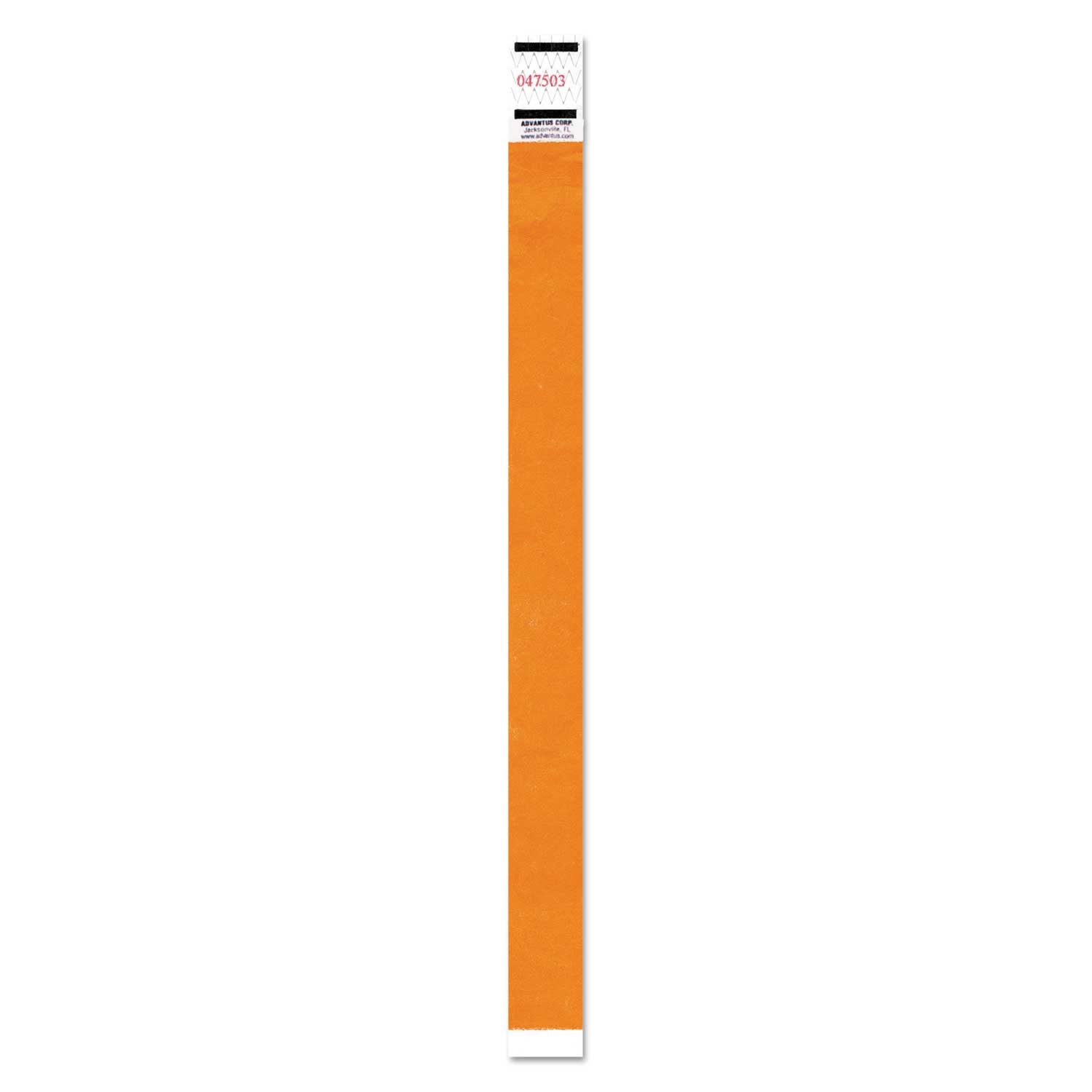 Advantus Neon Orange Sequential Numbers Crowd Management Wristband, 9 3/4 x 3/4 inch -- 500 per case