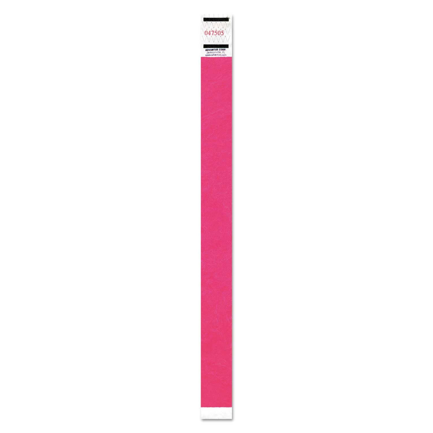 Advantus Neon Pink Sequential Numbers Crowd Management Wristband, 9 3/4 x 3/4 inch -- 500 per case