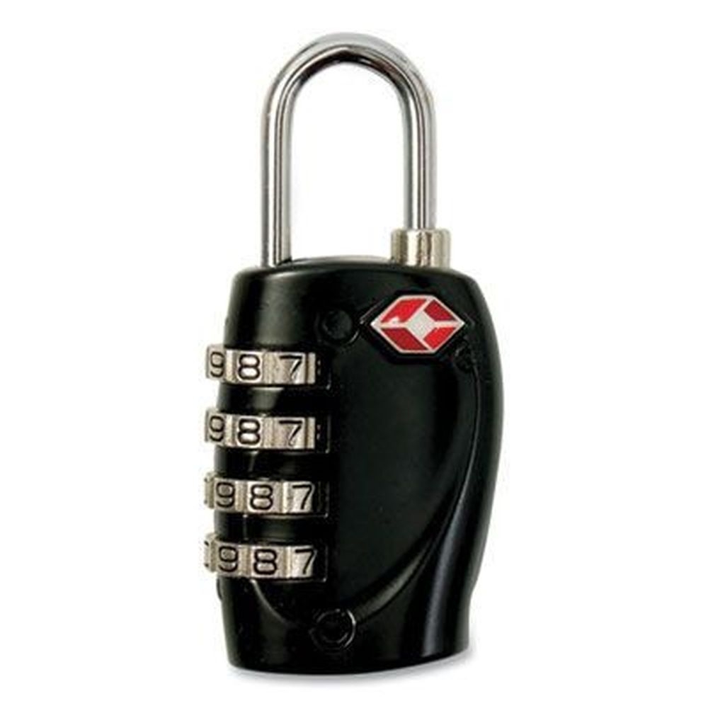 Baumgartens Black/Silver Metal Four-Dial TSA Travel Lock