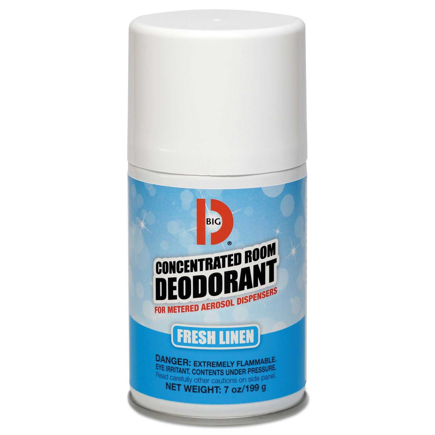 Big D Industries Fresh Linen Scent Metered Concentrated Room Deodorant, 7 Ounce Aerosol - 12 per box -- 1 box per case