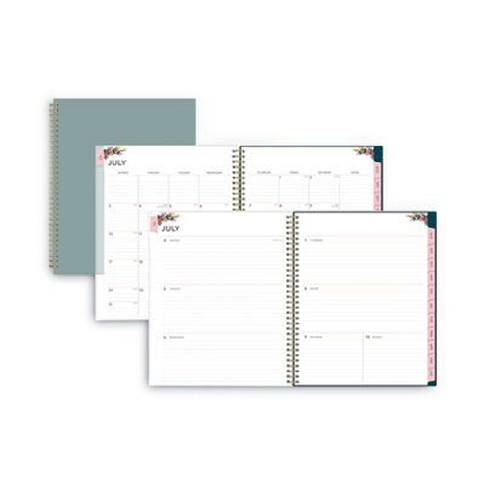 Blue Sky 12-Month July-June 2022-2023 Greta Academic Year Weekly/Monthly Planner with Green Cover, 11.5 x 8 inch