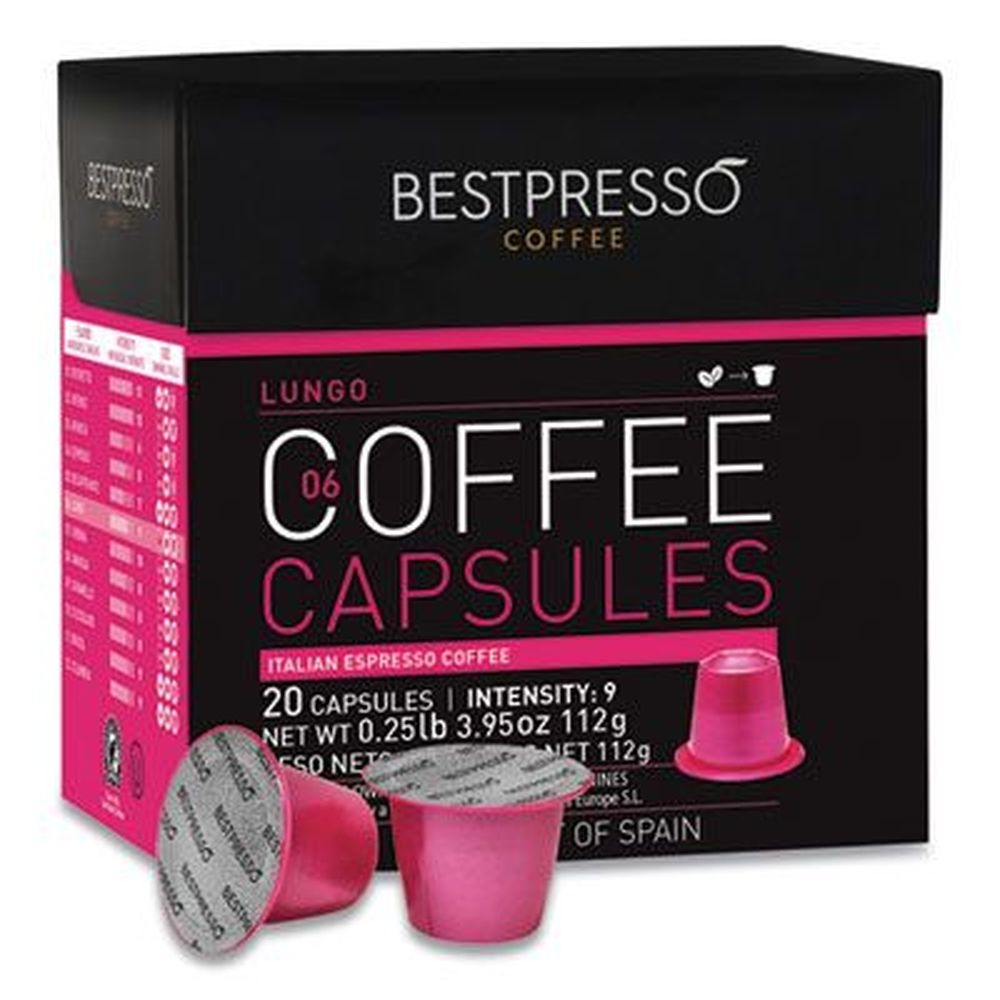 Bestpresso Nespresso Lungo Italian Espresso Coffee Pods -- 20 per box