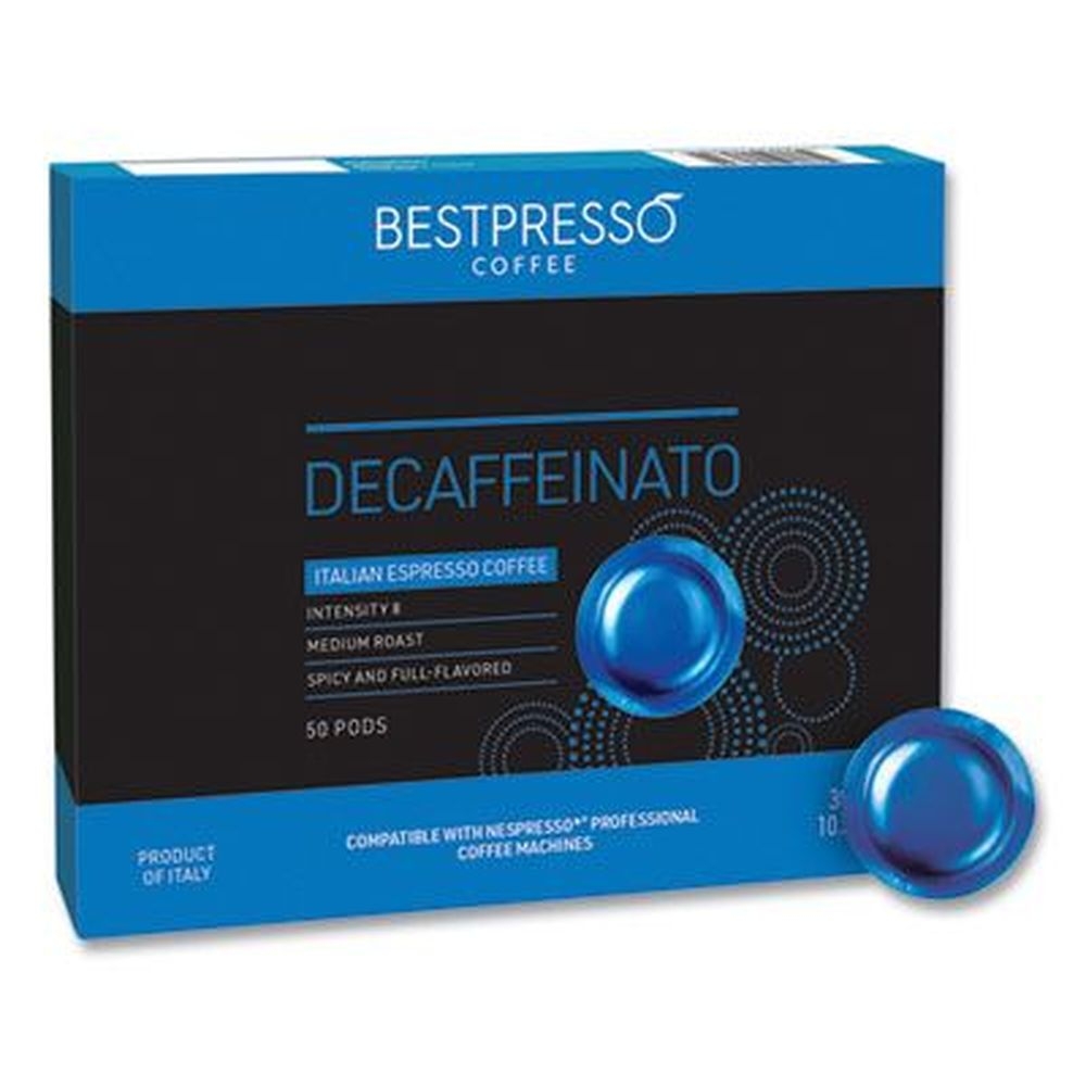 Bestpresso Nespresso Professional Decaffeinato Coffee Pods, 0.21 Ounce -- 50 per box