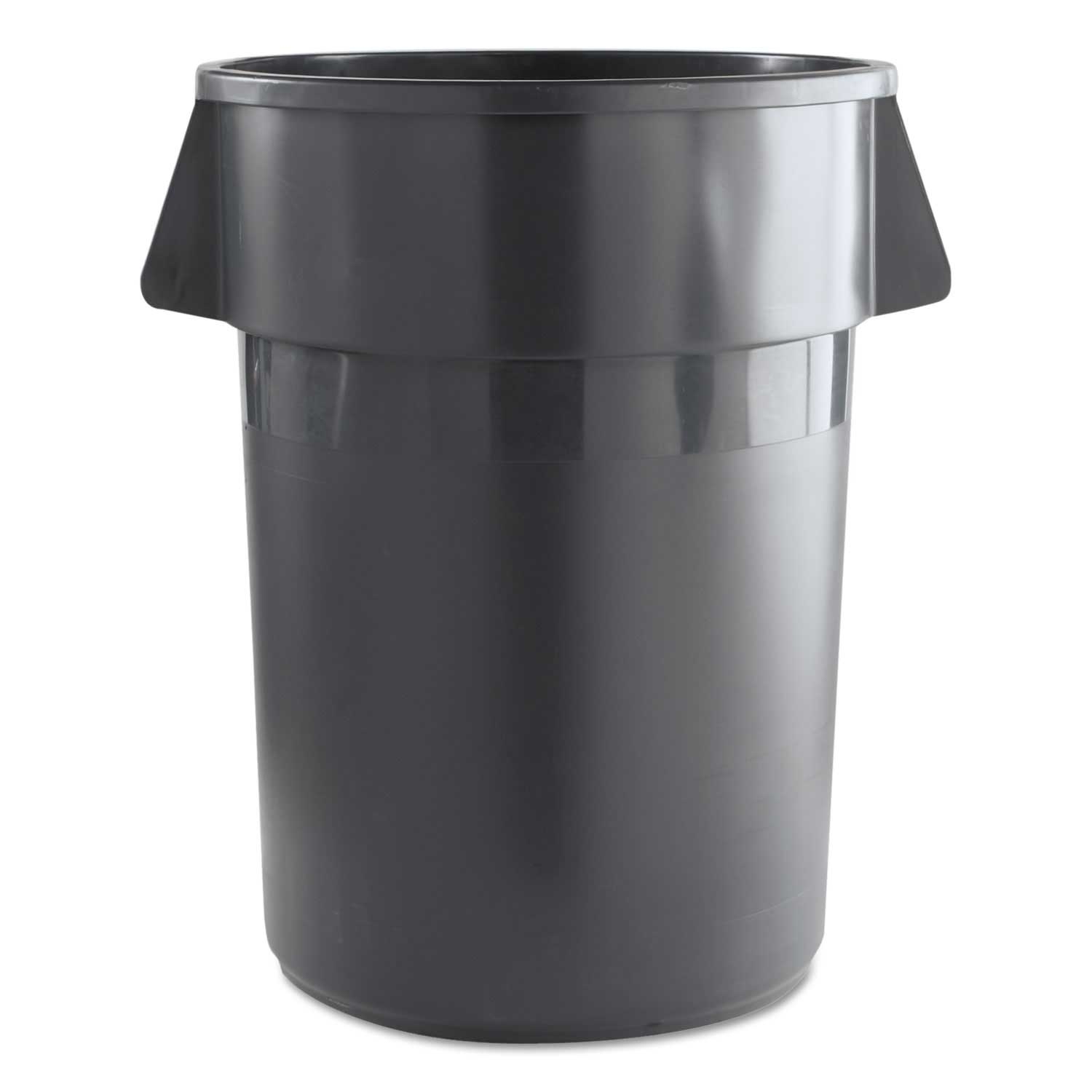 Boardwalk Gray Plastic Round Waste Receptacle, 44 Gallon