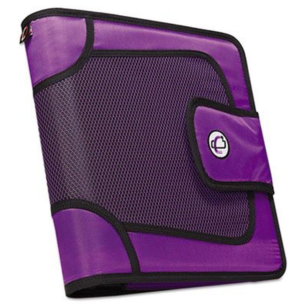 Case It Purple 3 Rings Premium Velcro Closure Binder, 11 x 8.5 inch
