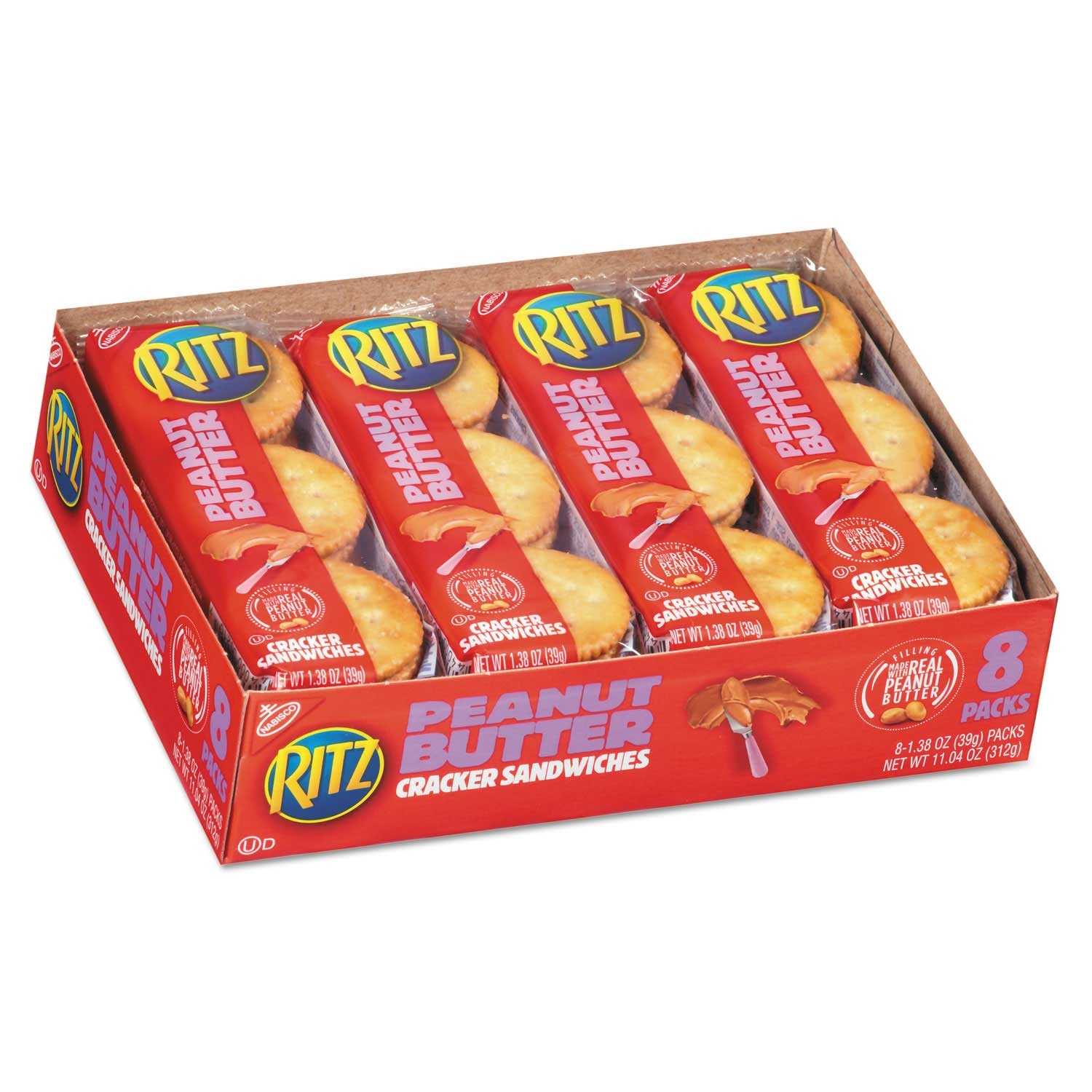 Nabisco Ritz Peanut Butter Cracker Sandwiches, 1.38 Ounce -- 1 pack per case