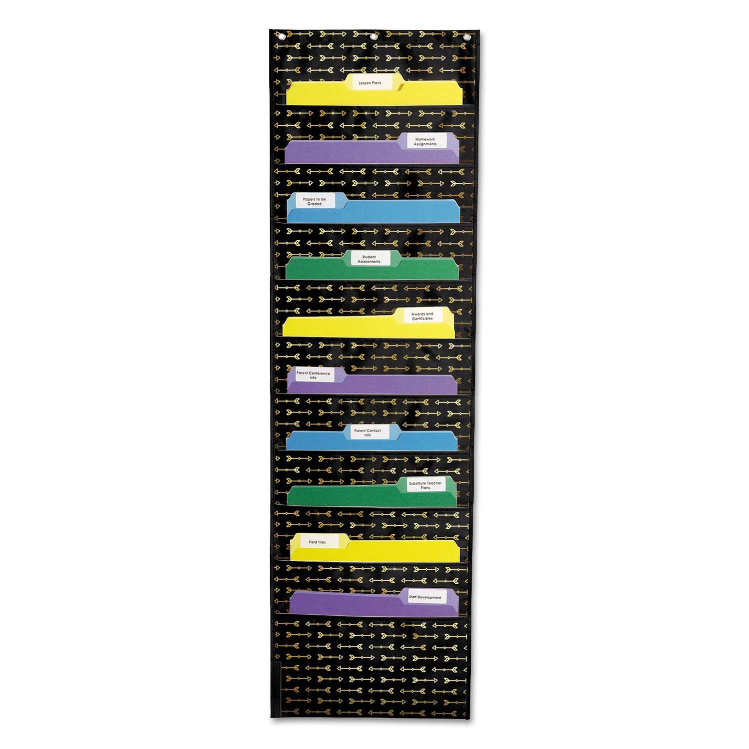 Carson Dellosa Education Black Storage Pocket Chart, 14 x 47 inch