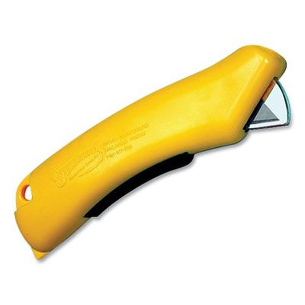 CrewSafe X-traSafe CU Safety Utility Knife with Yellow Plastic Handle -- 6 per pack