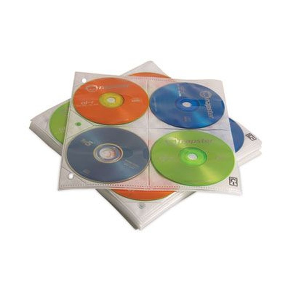 Case Logic Clear Two-Sided CD Storage Sleeves for Ring Binder, 8 Disc Capacity -- 25 sleeves per case