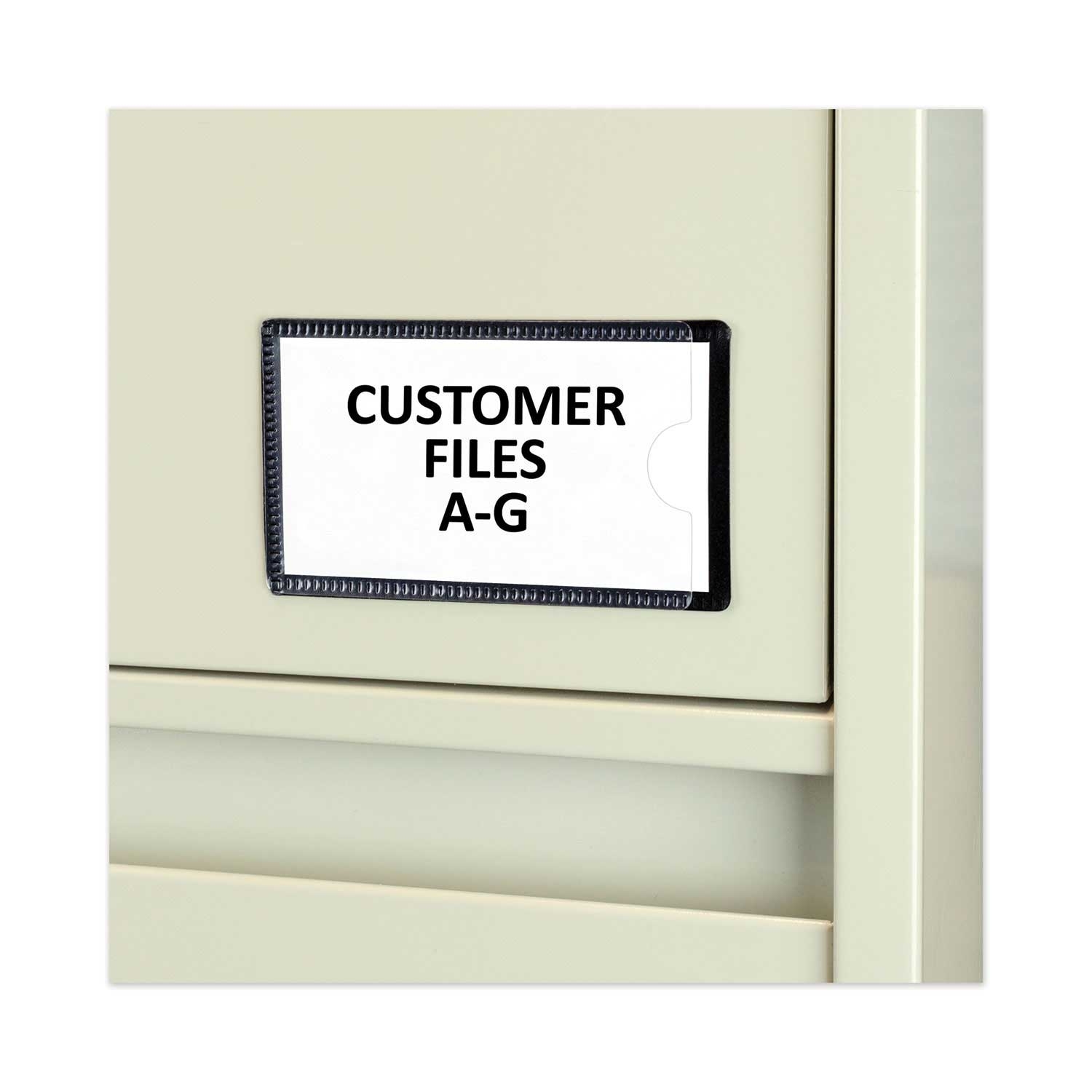 C-Line Black Side Load Slap-Stick Magnetic Label Holder, 4.25 x 2.5 inch - 10 per pack -- 1 pack