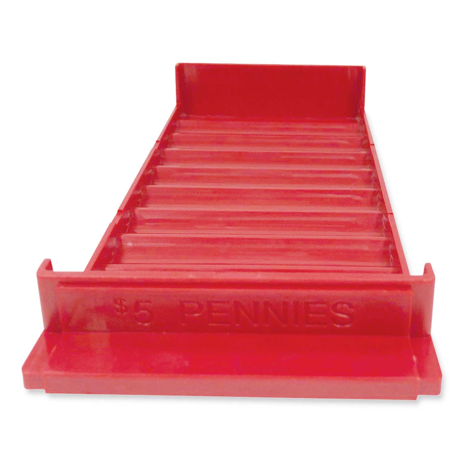 Controltek Red Pennies 10 Compartments Stackable Plastic Coin Tray, 3.75 x 11.5 x 1.5 inch - 2 per pack -- 1 pack