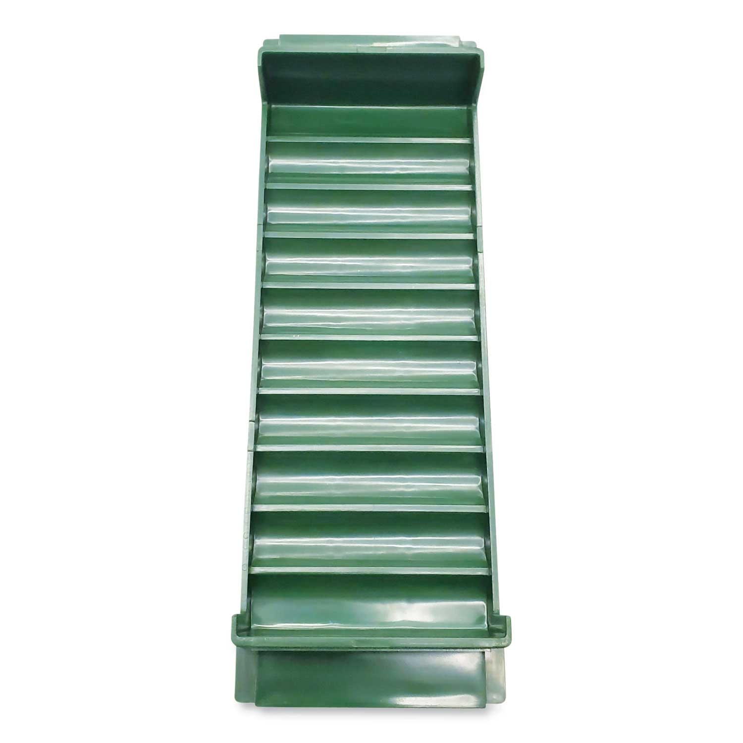 Controltek Green Dimes 10 Compartments Stackable Plastic Coin Tray, 3.75 x 11.5 x 1.5 inch - 2 per pack -- 1 pack