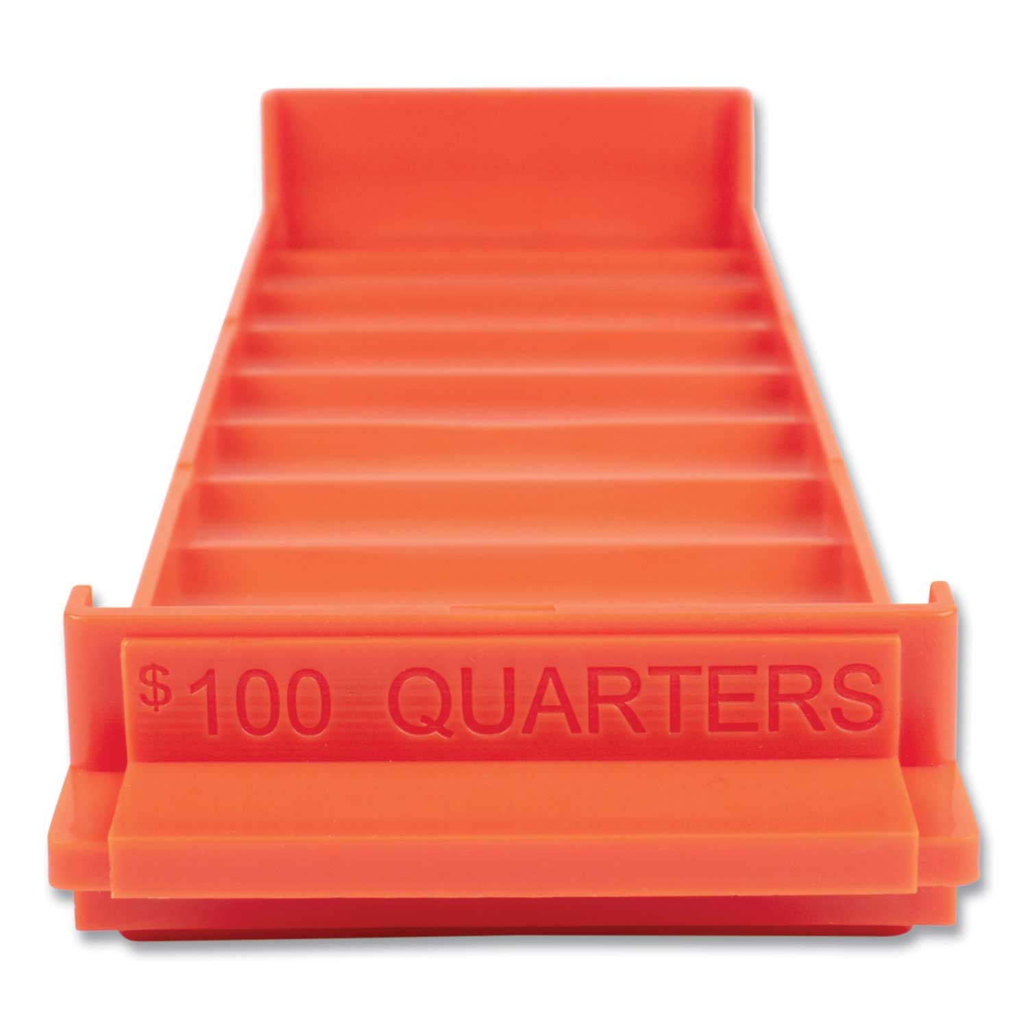 Controltek Orange Quarters 10 Compartments Stackable Plastic Coin Tray, 3.75 x 11.5 x 1.5 inch - 2 per pack -- 1 pack