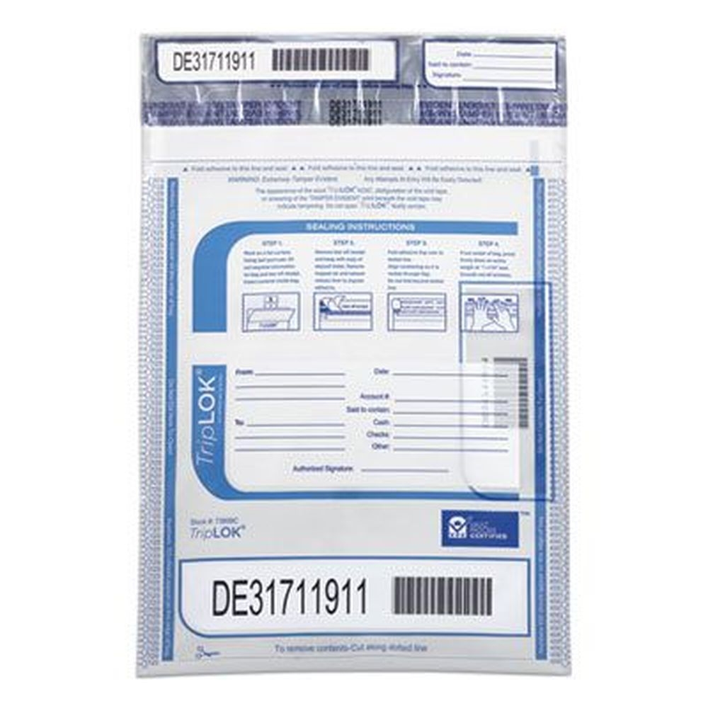 Control Papers Triplok Series Clear Tamper Evident Bag, 9 x 12 inch -- 100 per pack