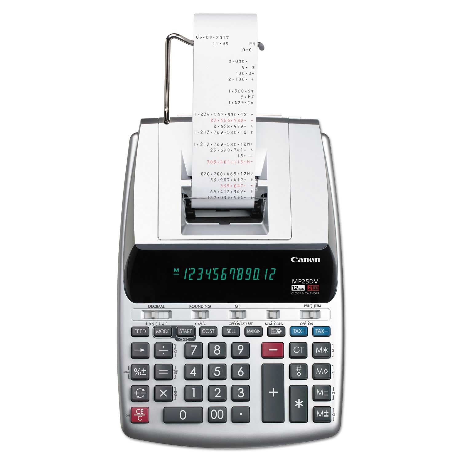 Canon MP25DV Black/Red Print 12-Digit Ribbon Printing Calculator