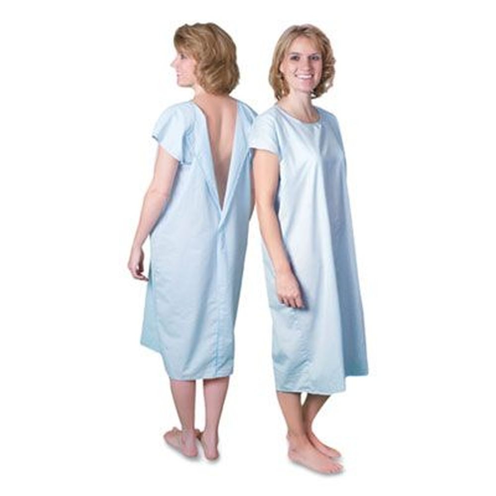 Core Products Blue Large Cotton-Polyester Blend Cloth Patient Gown for Chest Size 38 to 42 inch