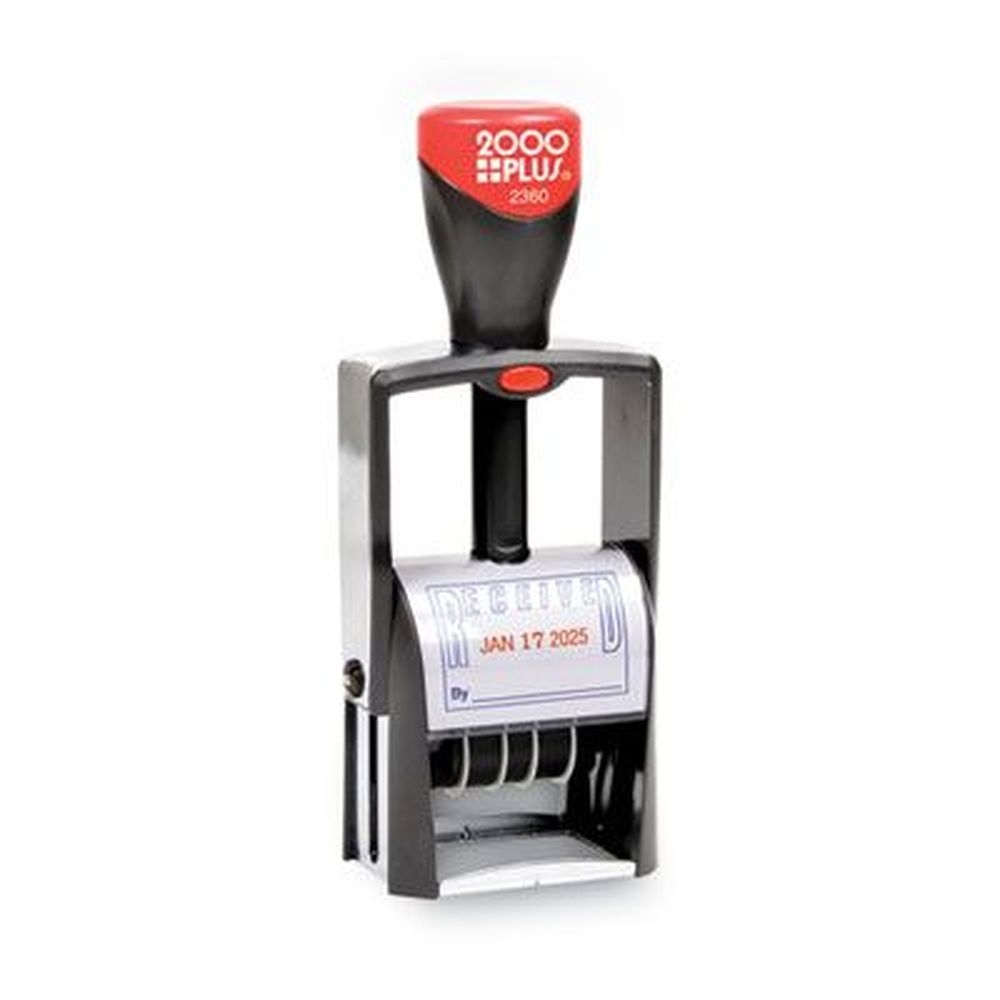 COSCO 2000PLUS Red/Blue Self-Inking Heavy-Duty Line Dater, 1.25 x 1.82 inch Impression