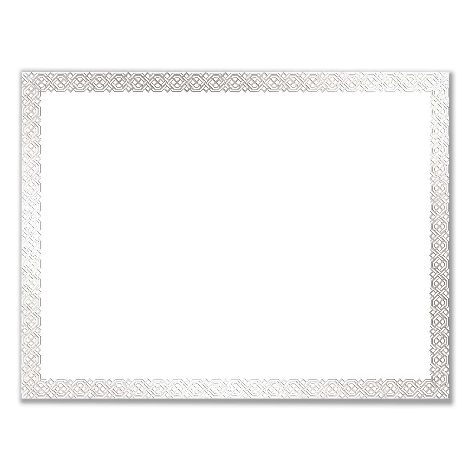 Great Papers White and Silver Braided Foil Border Certificate, 8.5 x 11 inch -- 15 per case